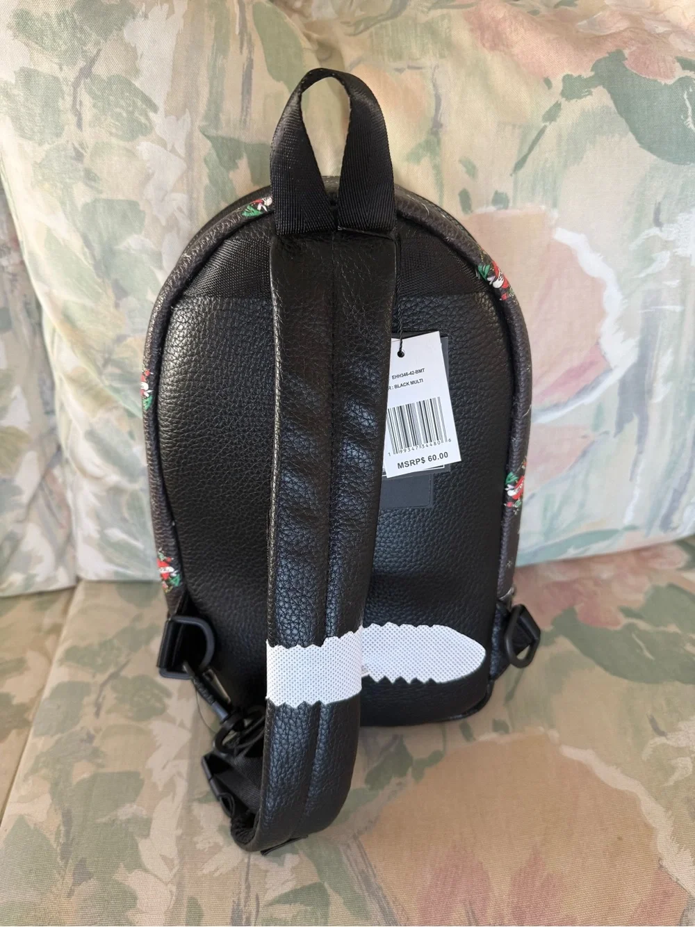 Ed Hardy Black Multi Tattoo Print Mini Backpack Sling Crossbody Bag NWT